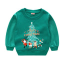 Christmas Letters and Santa Cartoon Prints Kids Sweatshirts childrensterritory