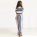 Striped Print Design Casual Summer Long Dress For Baby Girls childrensterritory