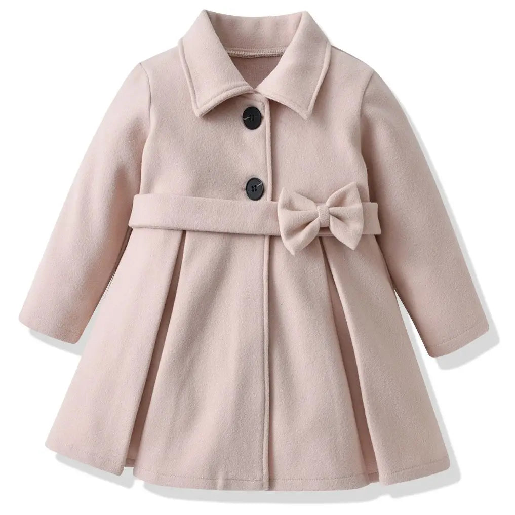 Baby Girls Woolen Jacket Mid-length Coat Outerwear childrensterritory