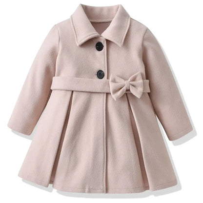 Baby Girls Woolen Jacket Mid-length Coat Outerwear childrensterritory