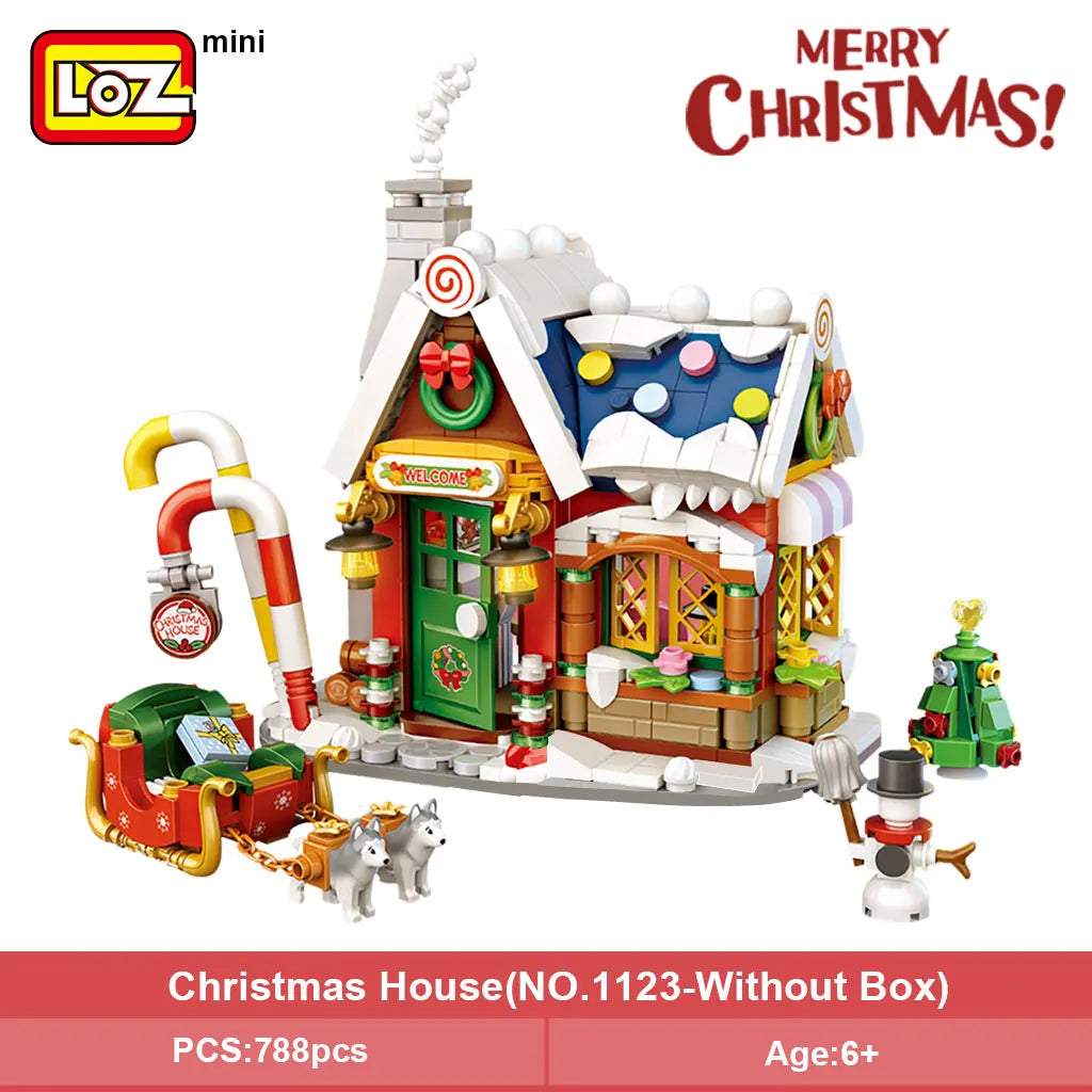 Mini Christmas House Building Blocks Toys Gift for Kids