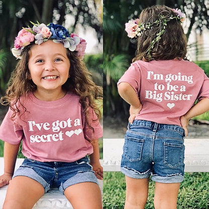 "Big Sister" Letter Print Cotton Top for Baby/Kids Girls childrensterritory