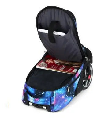 Waterproof Printed Wheeled Backpack For Kids/Adults