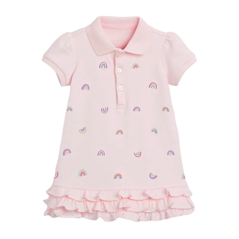 Kids Girls Cute Print Summer Casual Cotton Dresses childrensterritory