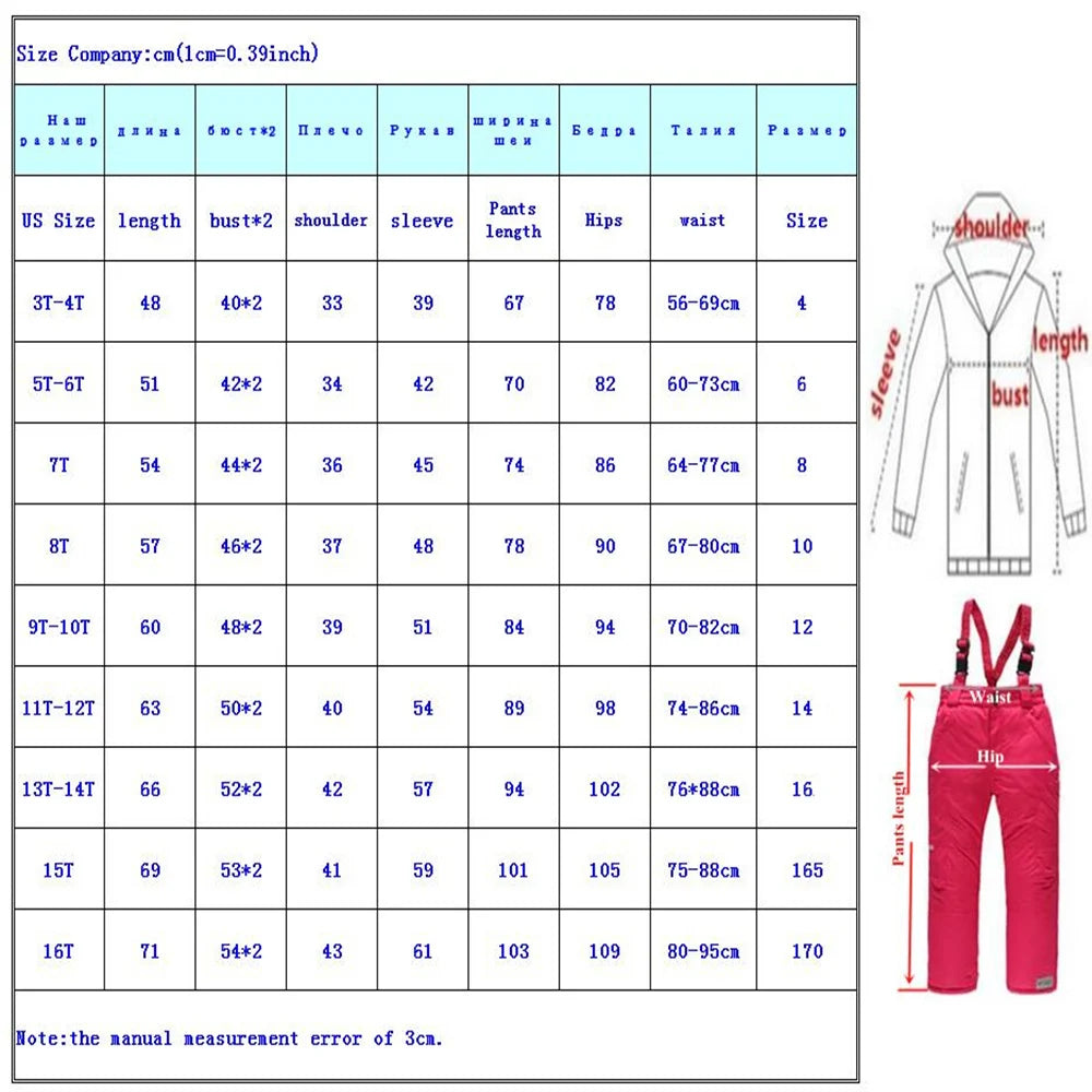 Kids Waterproof Warm Fleece Snow Suits Set childrensterritory