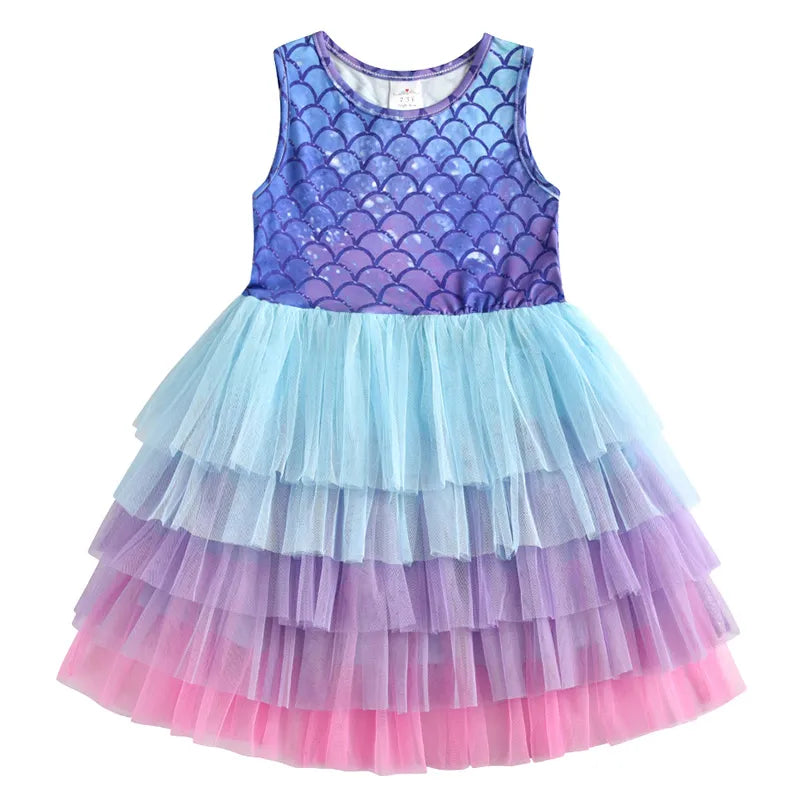 Kids Girls Unicorn Embroidery Birthday Tutu Dresses childrensterritory