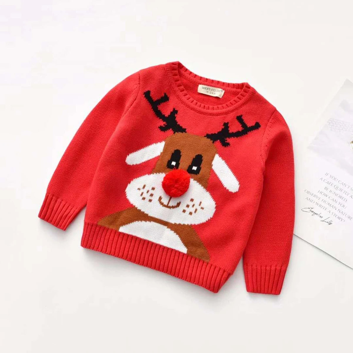 Kids Cartoon Print Long-Sleeved Warm Sweaters