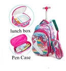 16-inch, 3-piece Cartoon Print Kids Rolling Schoolbag Set with Lunch Bag childrensterritory