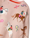 Horse Print Girls Long-Sleeved Casual Dresses childrensterritory