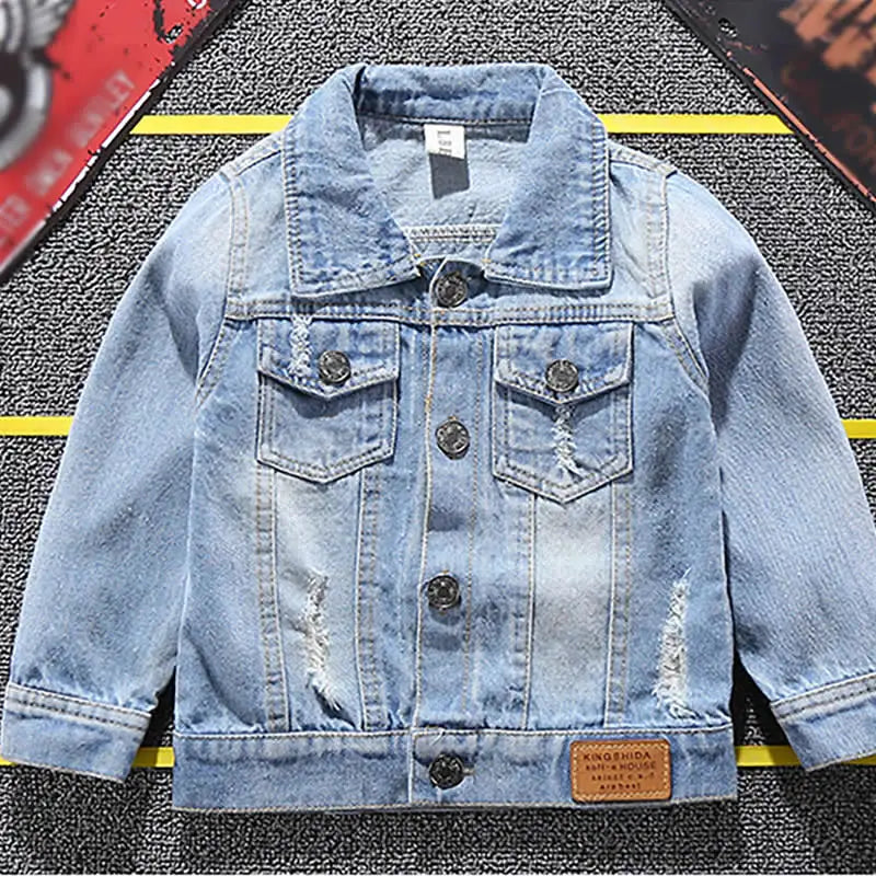 Kids Boys Letter Print Denim Jacket | Cowboy Coat