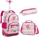 Kids 16-inch Rolling Luggage Bags School Backpack Set childrensterritory