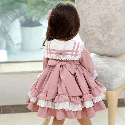 Kids Girls Spanish Bow-knot Vintage Princess Dress