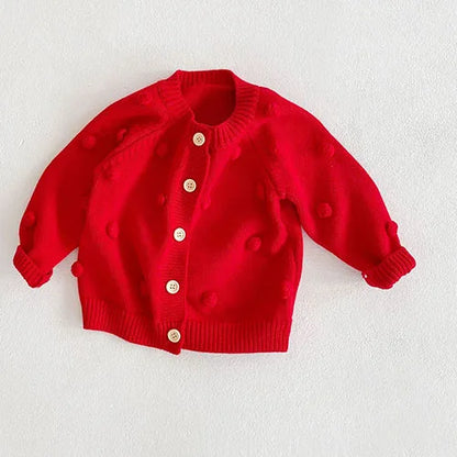 Baby Girls Long Sleeves Floral Embroidery Knitted Cardigans childrensterritory