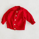 Baby Girls Long Sleeves Floral Embroidery Knitted Cardigans childrensterritory