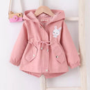 Little Girls Cute Rabbit Print Hooded Jacket with Pockets childrensterritory