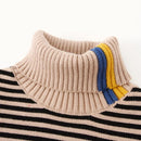 Kids Boys Warm High Neck Knitted Striped Sweater childrensterritory