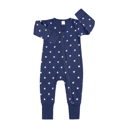 Long Sleeves Printed Baby Girl/Boy Zipper Bodysuits