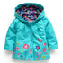 Long Sleeve Flower Print Waterproof Kids Hoodie Windcoat childrensterritory