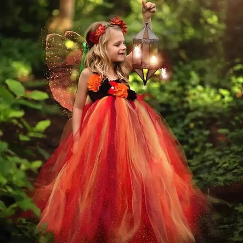 Party Dresses for Girls: Ball Gown Flower Design with Daisy Ribbons