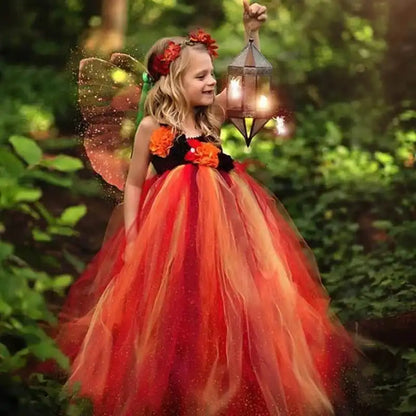 Party Dresses for Girls: Ball Gown Flower Design with Daisy Ribbons