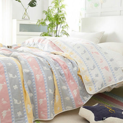 6 Layer Cotton Muslin Baby Blankets Carriage Quilt childrensterritory