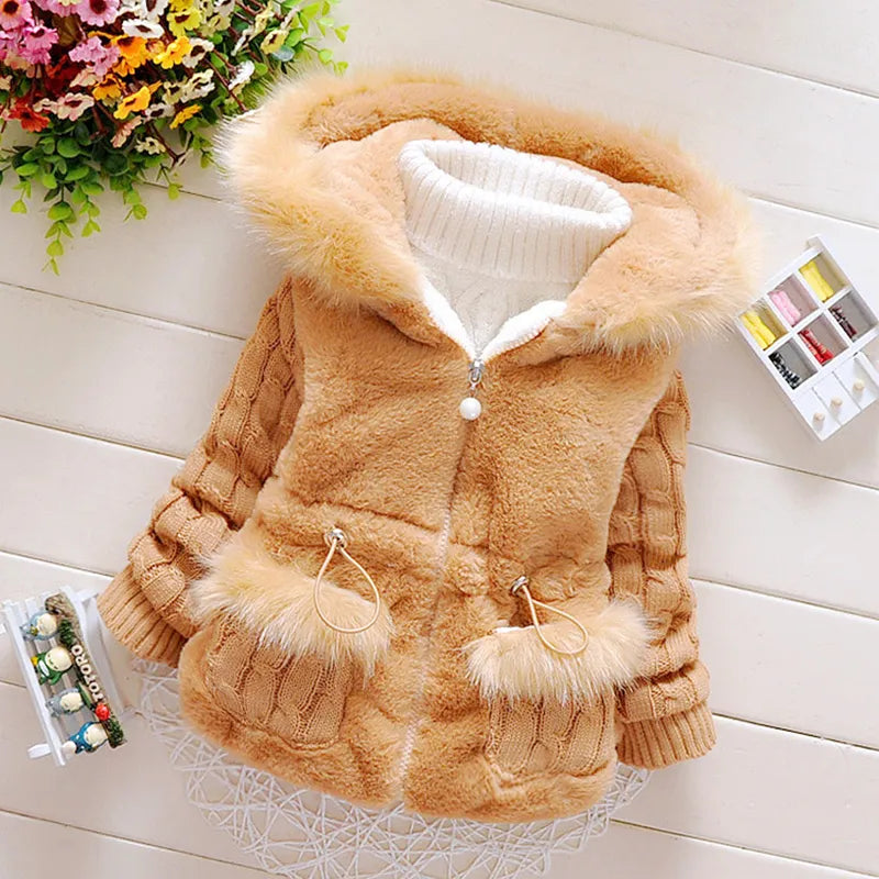 Baby Girls Thicken Warm Winter Hooded Jackets childrensterritory