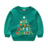 Christmas Letters and Santa Cartoon Prints Kids Sweatshirts childrensterritory