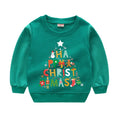 Christmas Letters and Santa Cartoon Prints Kids Sweatshirts childrensterritory