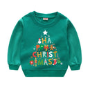 Christmas Letters and Santa Cartoon Prints Kids Sweatshirts childrensterritory