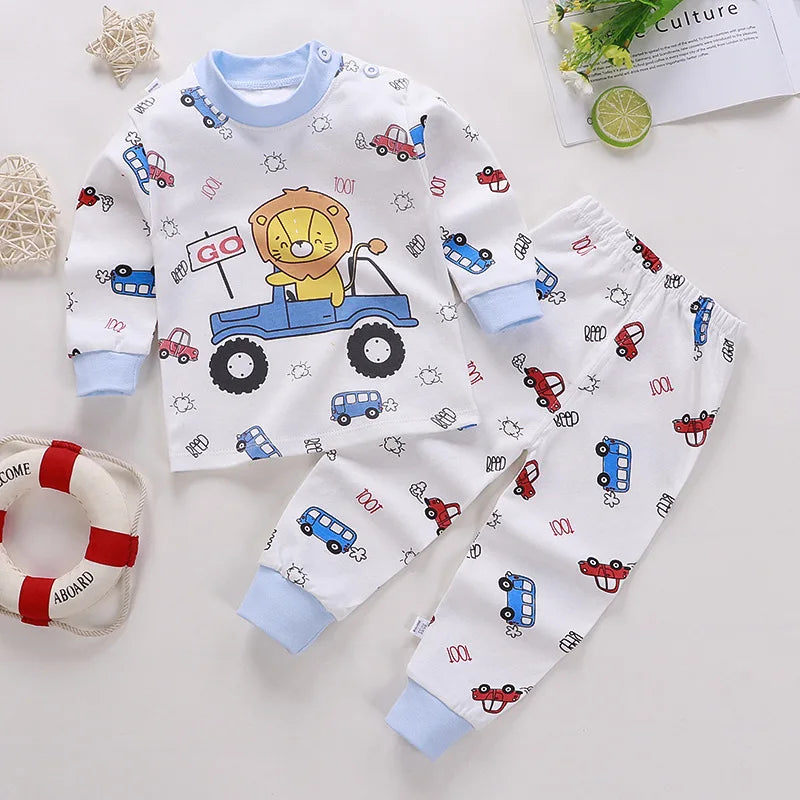Kids Cartoon Print Long-Sleeved Clothing Set childrensterritory