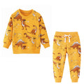 Kids Boys Cartoon Dinosaur Design Long Sleeve Tracksuit Sets childrensterritory