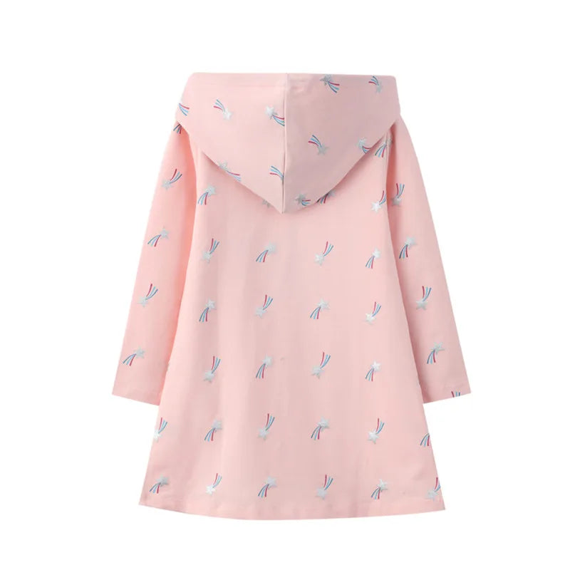 Toddler Girls Star Beading Printed Hooded Top childrensterritory