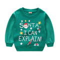 Christmas Letters and Santa Cartoon Prints Kids Sweatshirts childrensterritory
