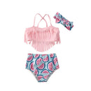Baby Girl Watermelon Printed 3-Piece Bikini Sets