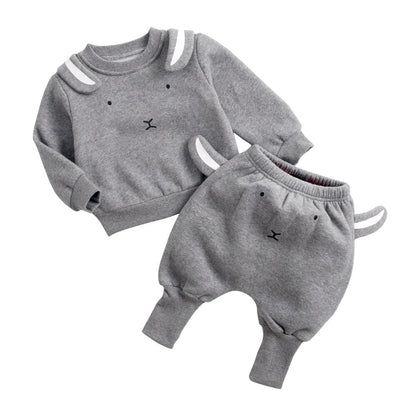 Animal Printed 2Pcs Casual Warm Baby Clothes Sets Tops + Pants childrensterritory