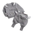 Animal Printed 2Pcs Casual Warm Baby Clothes Sets Tops + Pants childrensterritory