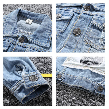 Kids Boys Letter Print Denim Jacket | Cowboy Coat
