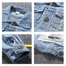 Kids Boys Letter Print Denim Jacket | Cowboy Coat