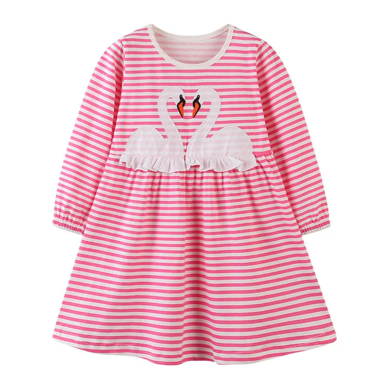 Long-Sleeved Printed Summer Dresses For Girls