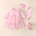 Newborn Girl Christening Dresses Set (Shoes, Tights & Long Socks) childrensterritory