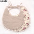 Baby Tassel Double-deck Bib | Cotton Linen Burp Cloths childrensterritory