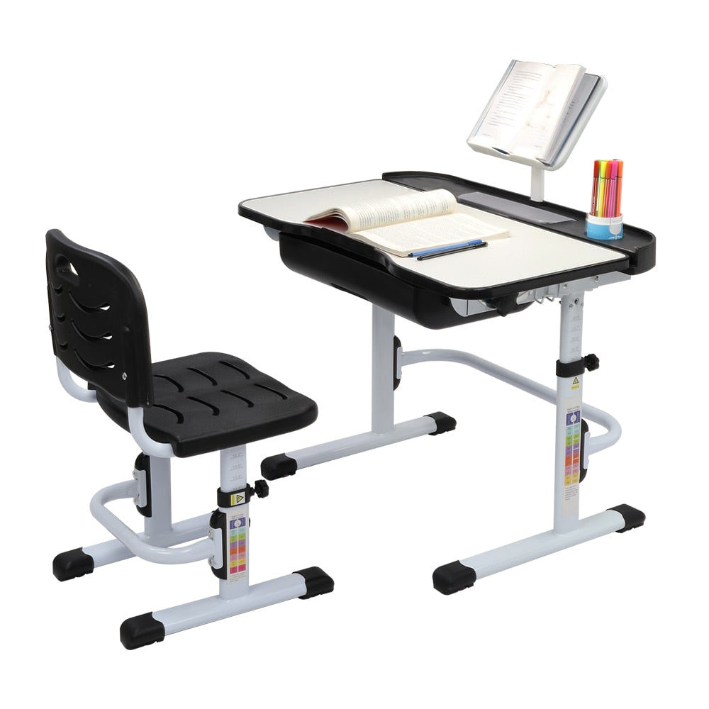 70cm Kids Study Table And Chair Set w/Reading Stand childrensterritory