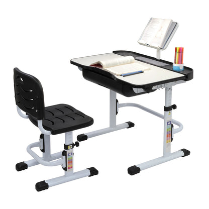 70cm Kids Study Table And Chair Set w/Reading Stand childrensterritory