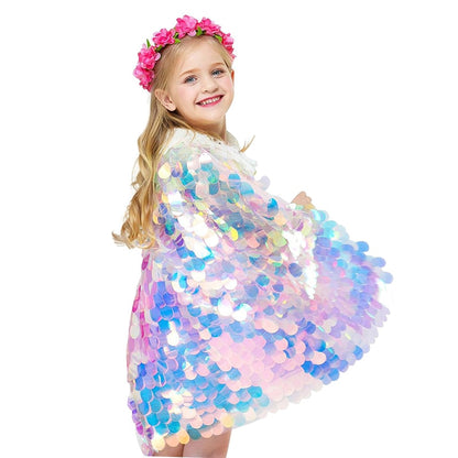 Multicolor Blingbling Fairy Princess Cape for Halloween Party childrensterritory