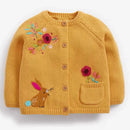 Lovely Cartoon Rabbit Embroidery Soft Cardigan for Kids childrensterritory