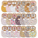 4Sets/Lot Floral Infant Burp Clothes with Bow Tie Headband childrensterritory
