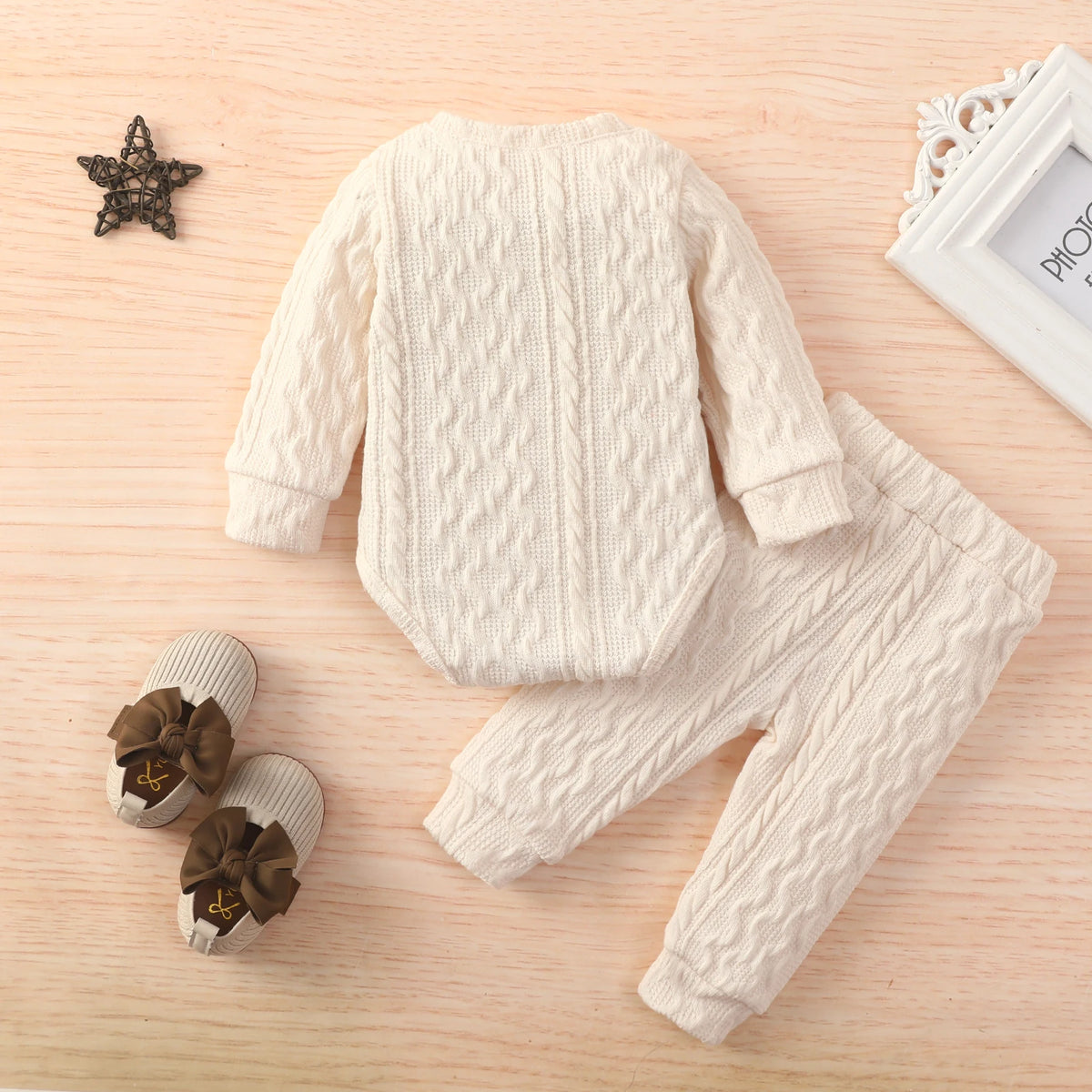 Baby Girl Knitting Romper Tops &amp; Pants Suit
