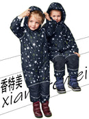 Plus Velvet Windproof Kids One-piece Thickening Ski Suit childrensterritory