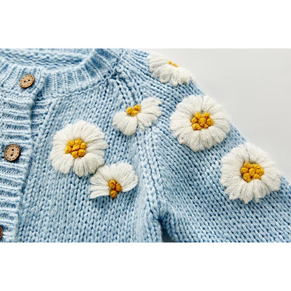 Baby Girls Long Sleeve Embroider Knit Cardigan childrensterritory
