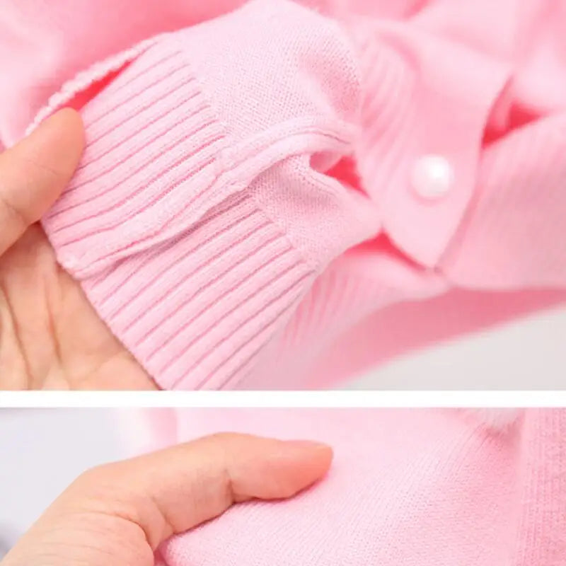 Love Pattern Wool Knitted Cardigan For Girls 1-6 Years